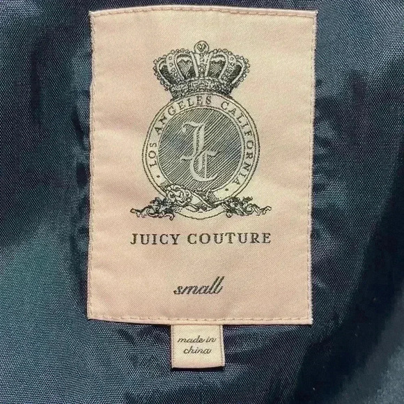 Juicy Couture Navy Double Breasted Cotton Stretch Peacoat Sz S Coastal Mariner - Picture 9 of 11